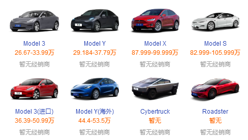 特斯拉汽车价格表最便宜一款5425