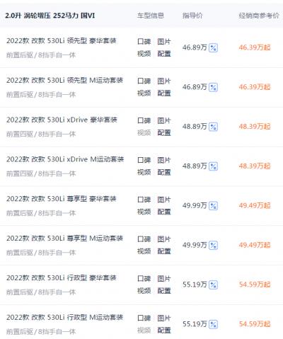 530li宝马价格2022 2021款530li宝马评测3847