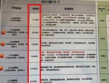 马自达cx5新款2022款报价，马自达cx5落地价9722